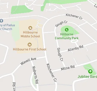 map for Hillbourne Primary School