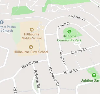 map for Hillbourne Primary School