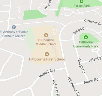 map for Hillbourne Community First School and Nursery