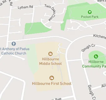 map for Hillbourne Community Middle School