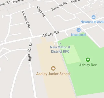 map for Ashley Junior School