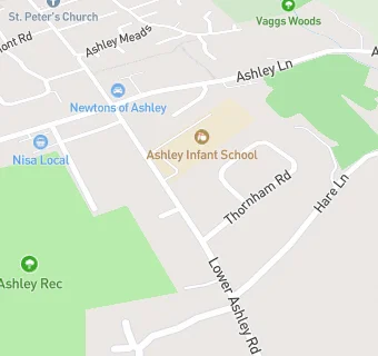 map for ASHLEY INFANT SCHOOL