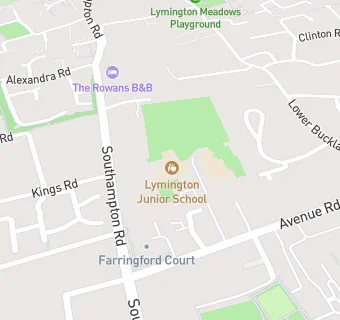 map for Lymington Junior School