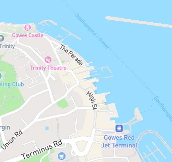 map for Cowes Combined Services And Social Club