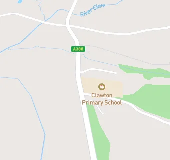 map for Clawton Primary School