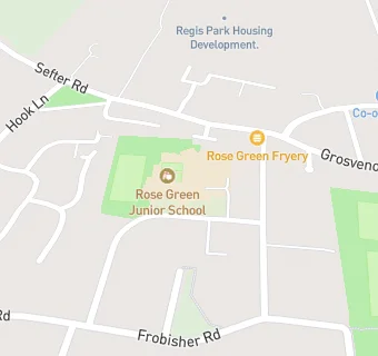 map for Rose Green Junior School