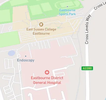 map for Eastbourne District General Hospital - Ward Service