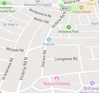 map for Mydentist, Outram Road, Southsea