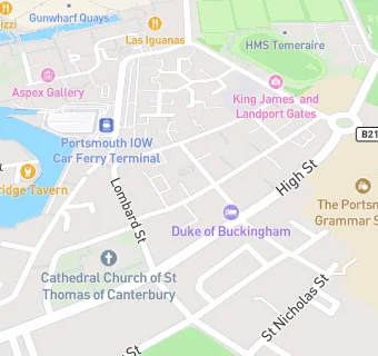 map for Portsmouth Cathedral