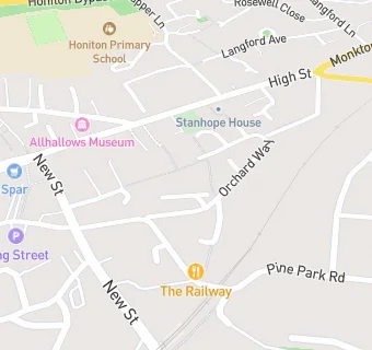 map for Honiton 55 Plus Centre