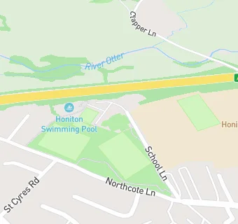 map for Honiton Rugby Football Club