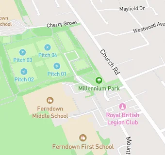 map for Ferndown Middle School