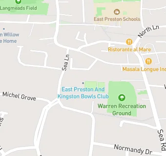 map for East Preston & Kingston Bowls Club