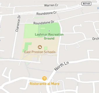 map for East Preston Infant School