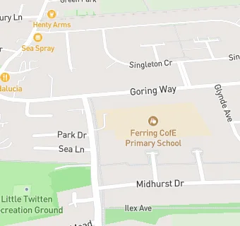 map for Ferring C of E Primary School