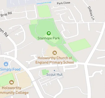 map for Holsworthy C Of E Primary School