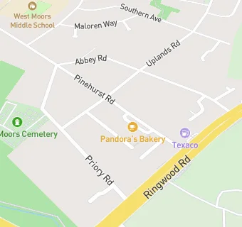 map for Pandora's Bakery