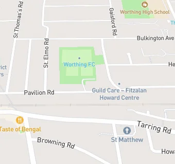 map for Worthing Pavilion Bowling Club Ltd