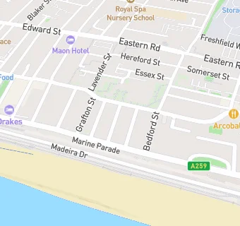 map for Brighton Surf Hotel