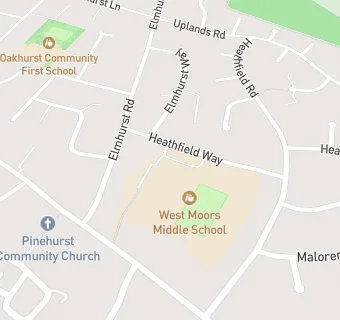 map for West Moors Middle School