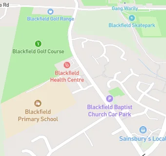 map for Blackfield Infant School