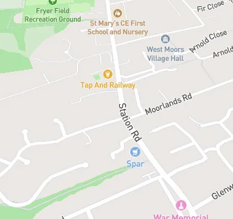 map for West Moors Village Surgery