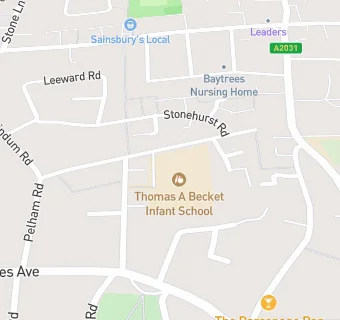 map for Thomas A Becket Infant School