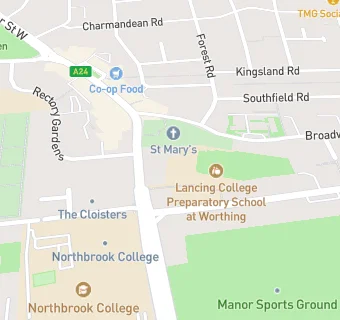 map for Lancing College Preparatory School at Worthing