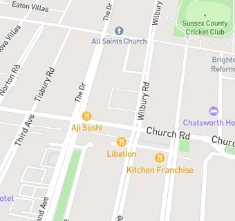 map for Church Road Dental Practice