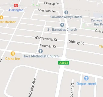 map for Hove Methodist Church