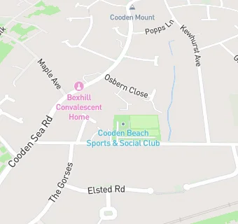 map for Cooden Beach Social Club