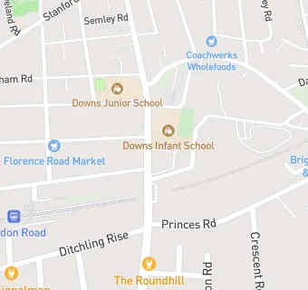 map for Downs Infant School