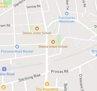 map for Downs Infant School