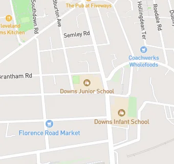 map for Downs Junior School