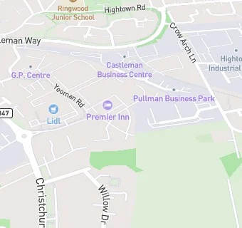 map for PREMIER INN RINGWOOD