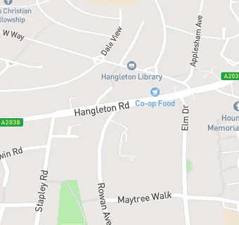 map for Hangleton Bowling Club