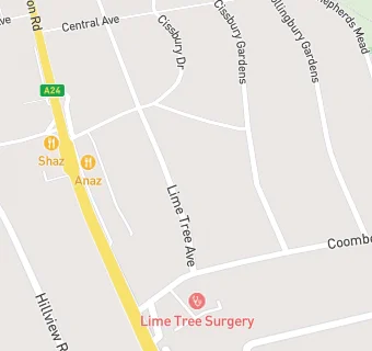 map for The Lime Tree Surgery - Findon