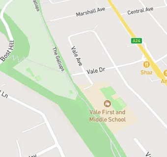 map for Vale School, Worthing