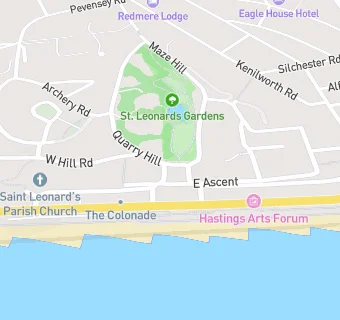 map for Hastings & St Leonards Masonic Hall