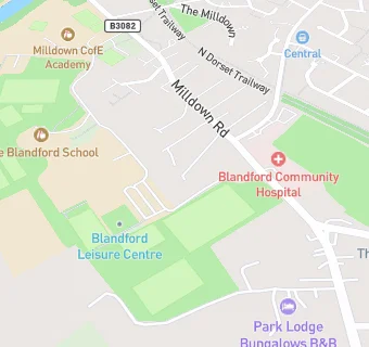 map for Blandford Bowling Club