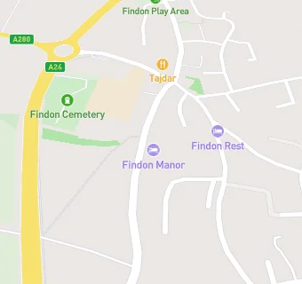 map for Findon Manor Hotel