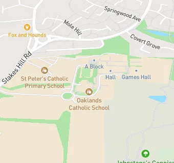 map for Oaklands Catholic School