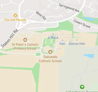 map for Oaklands RC School (Oaklands Catering Ltd)