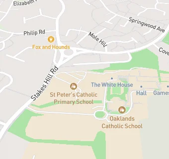 map for St Peter's Catholic Primary School, Waterlooville