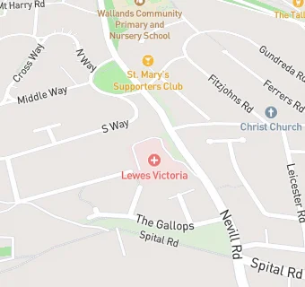 map for Lewes Victoria Hospital