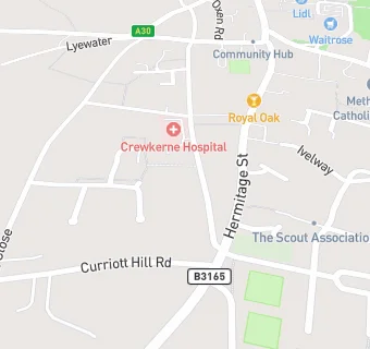 map for Crewkerne Hospital