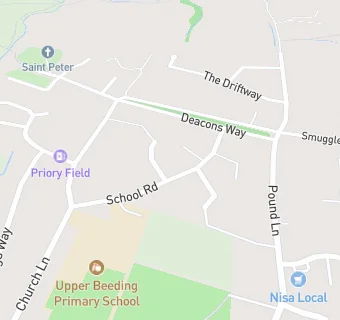 map for Upper Beeding Primary School