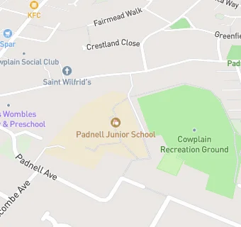 map for Padnell Junior and Infant Schools