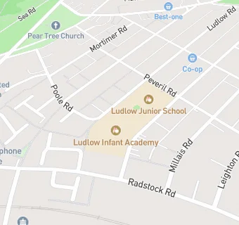 map for Ludlow Infant Academy