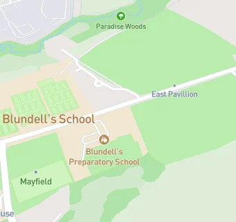 map for Blundell's Preparatory School